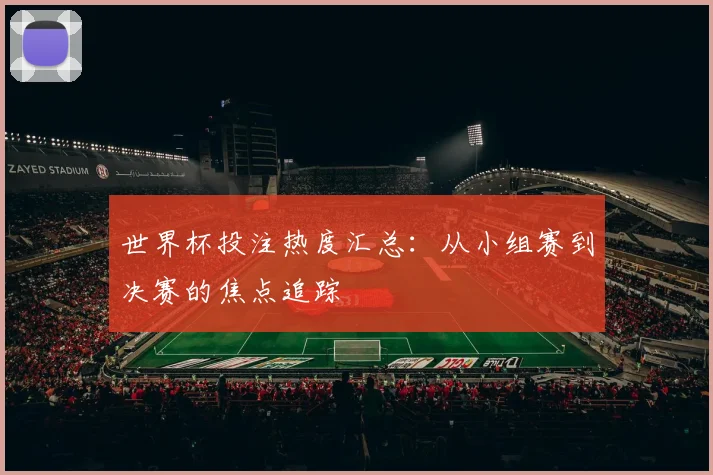 世界杯投注热度汇总：从小组赛到决赛的焦点追踪